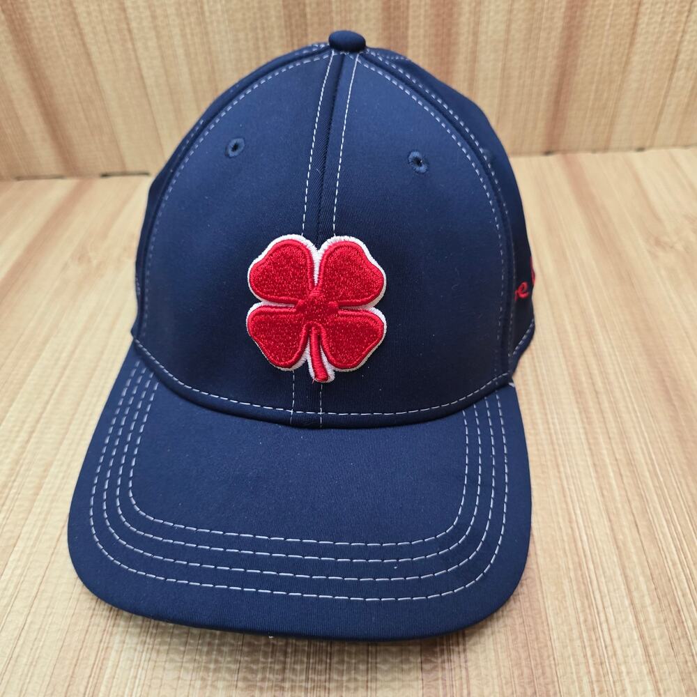 Black Clover Live Lucky Blue Embroidered Red Clover Patch Fitted Golf Hat L/XL